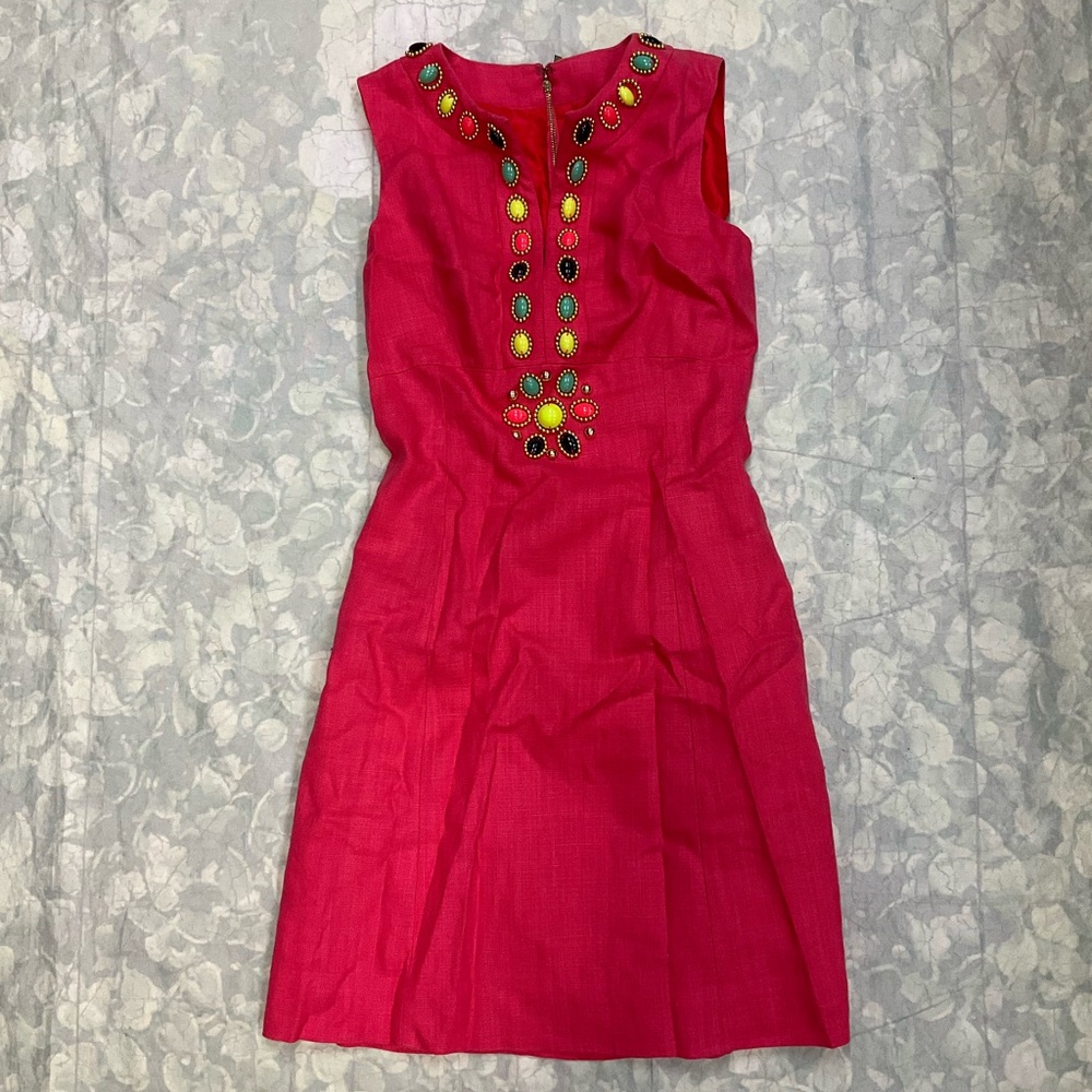 kate spade Hot Pink Sleeveless Embellished Mini Dress